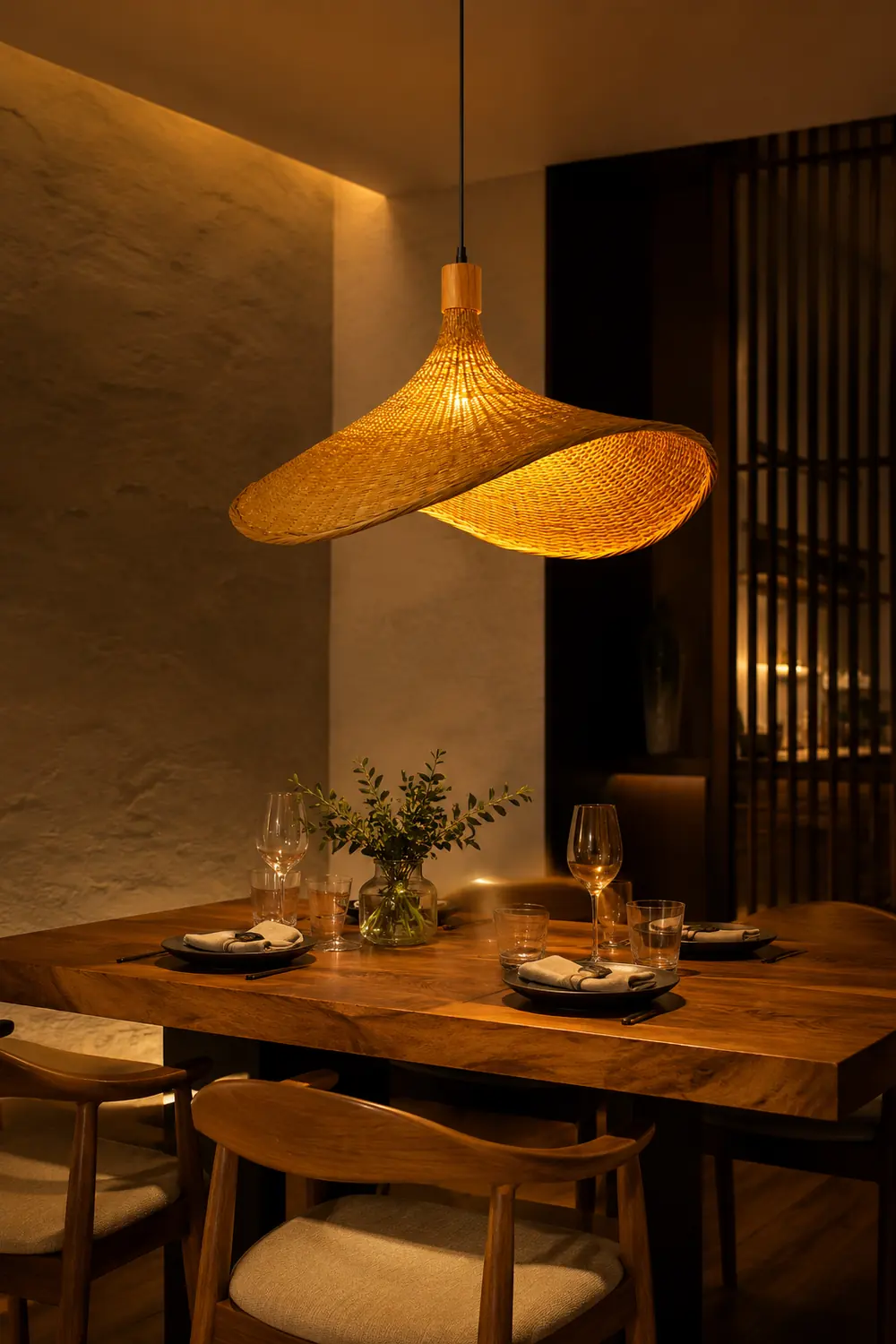 Rattan Weave Hat Pendant Light - Lumpaz