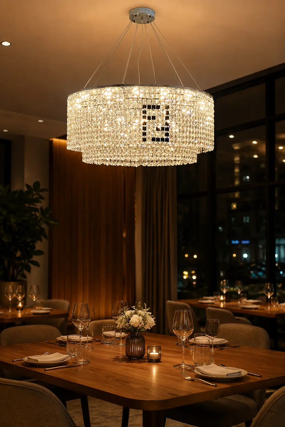 Liliana Round Crystal Chandelier - Lumpaz