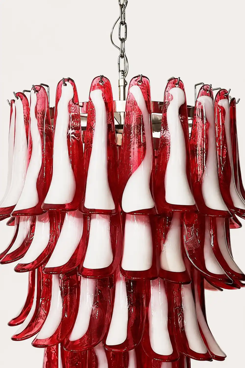 Murano Red Petals Spiral Chandelier - Lumpaz