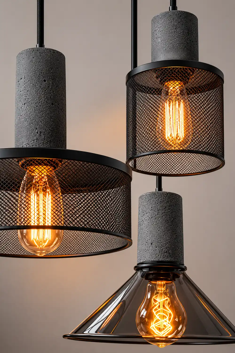 Cement Mesh Pendant Light - Lumpaz