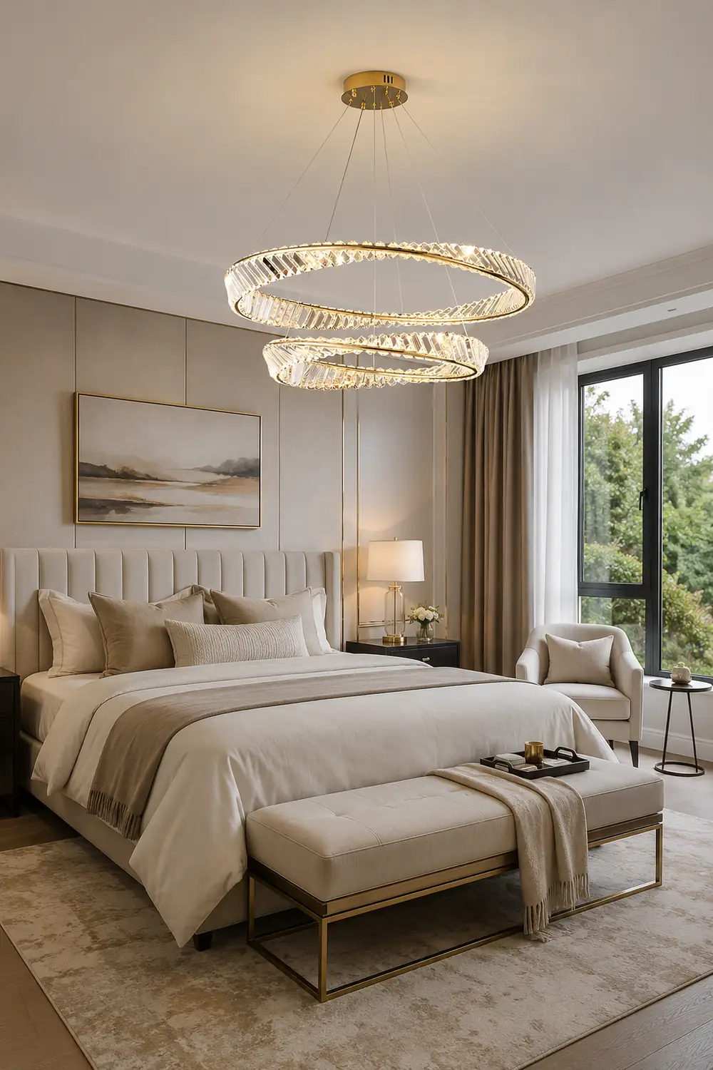 Wave Circle Crystal Chandelier - Lumpaz