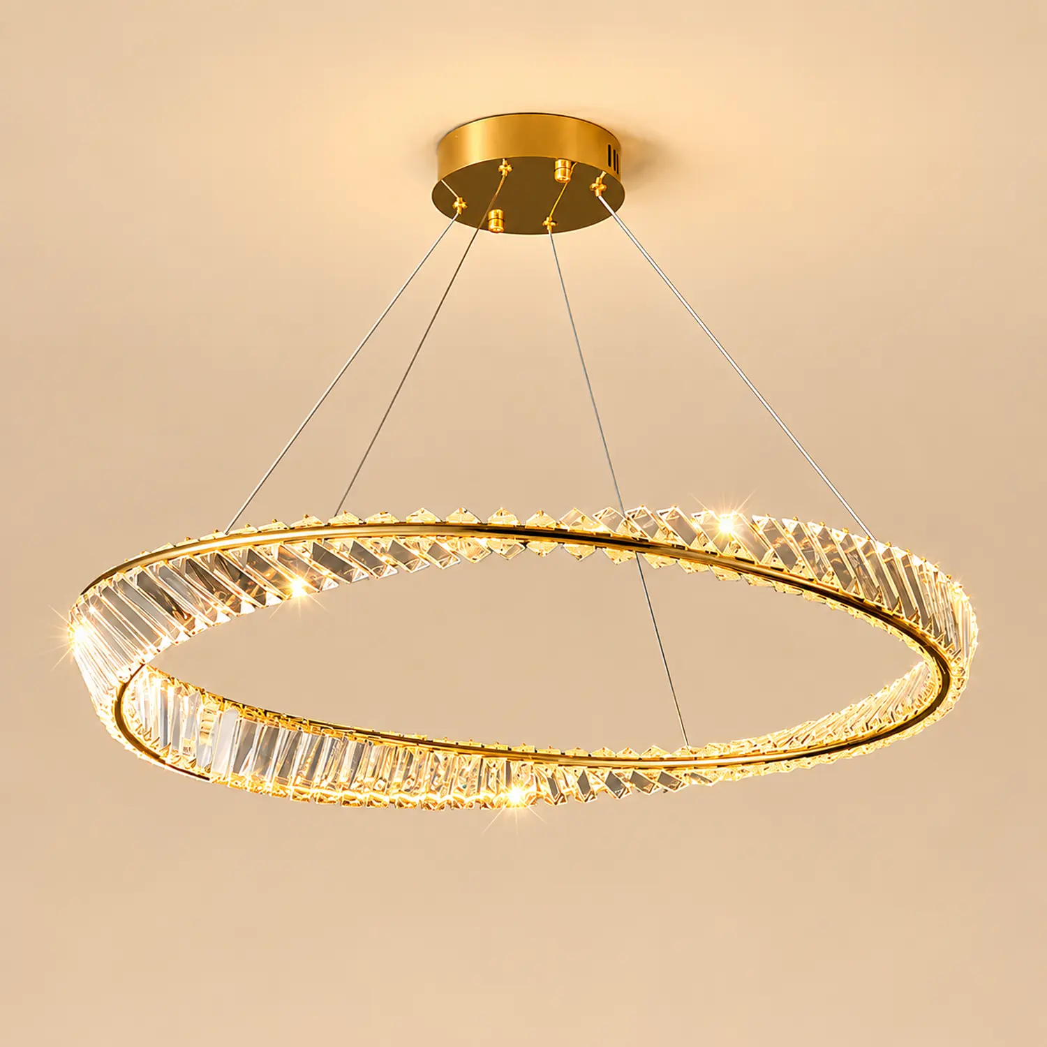 Wave Circle Crystal Chandelier - Lumpaz