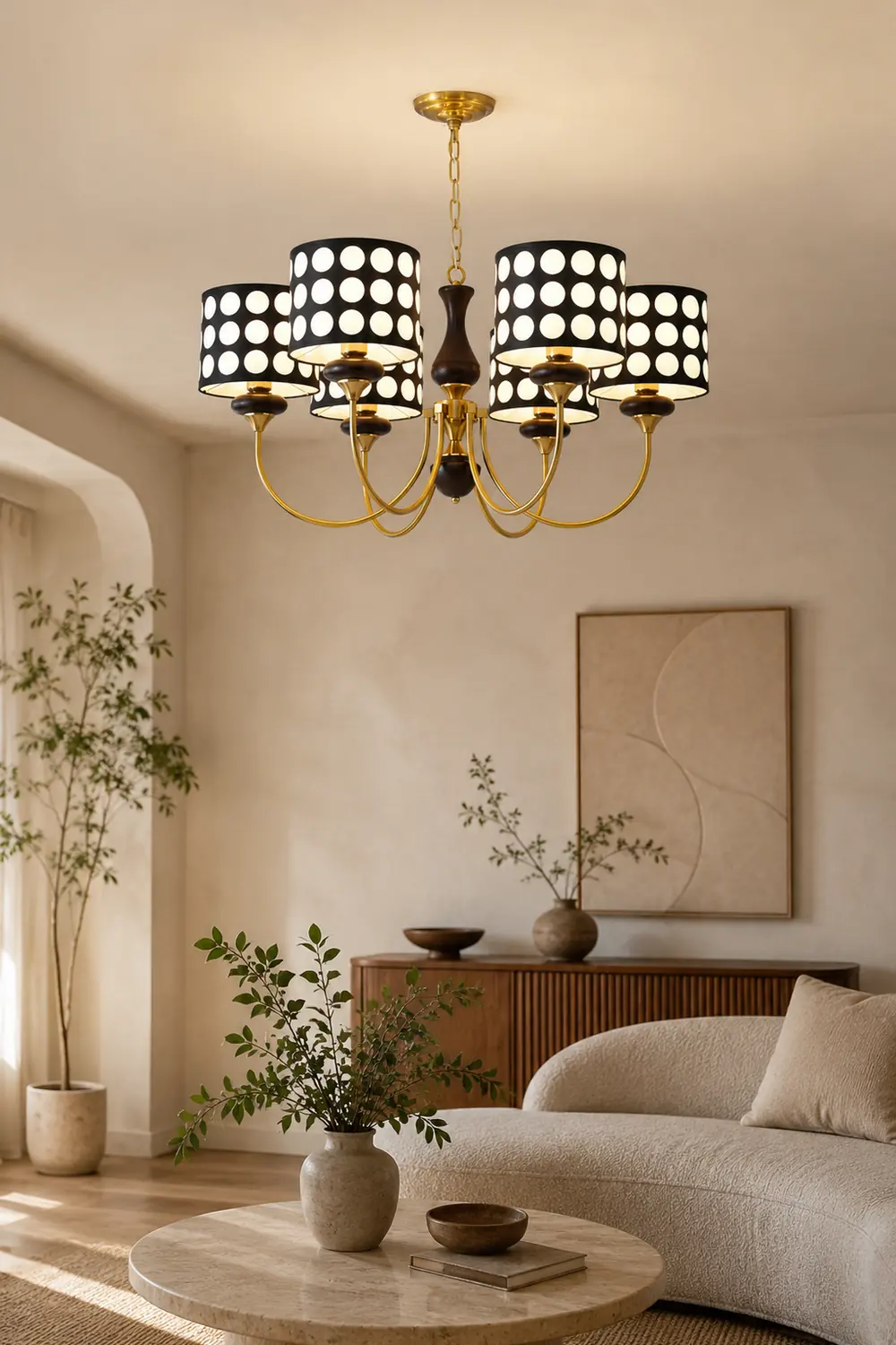 Black Polka Dots Chandelier - Lumpaz