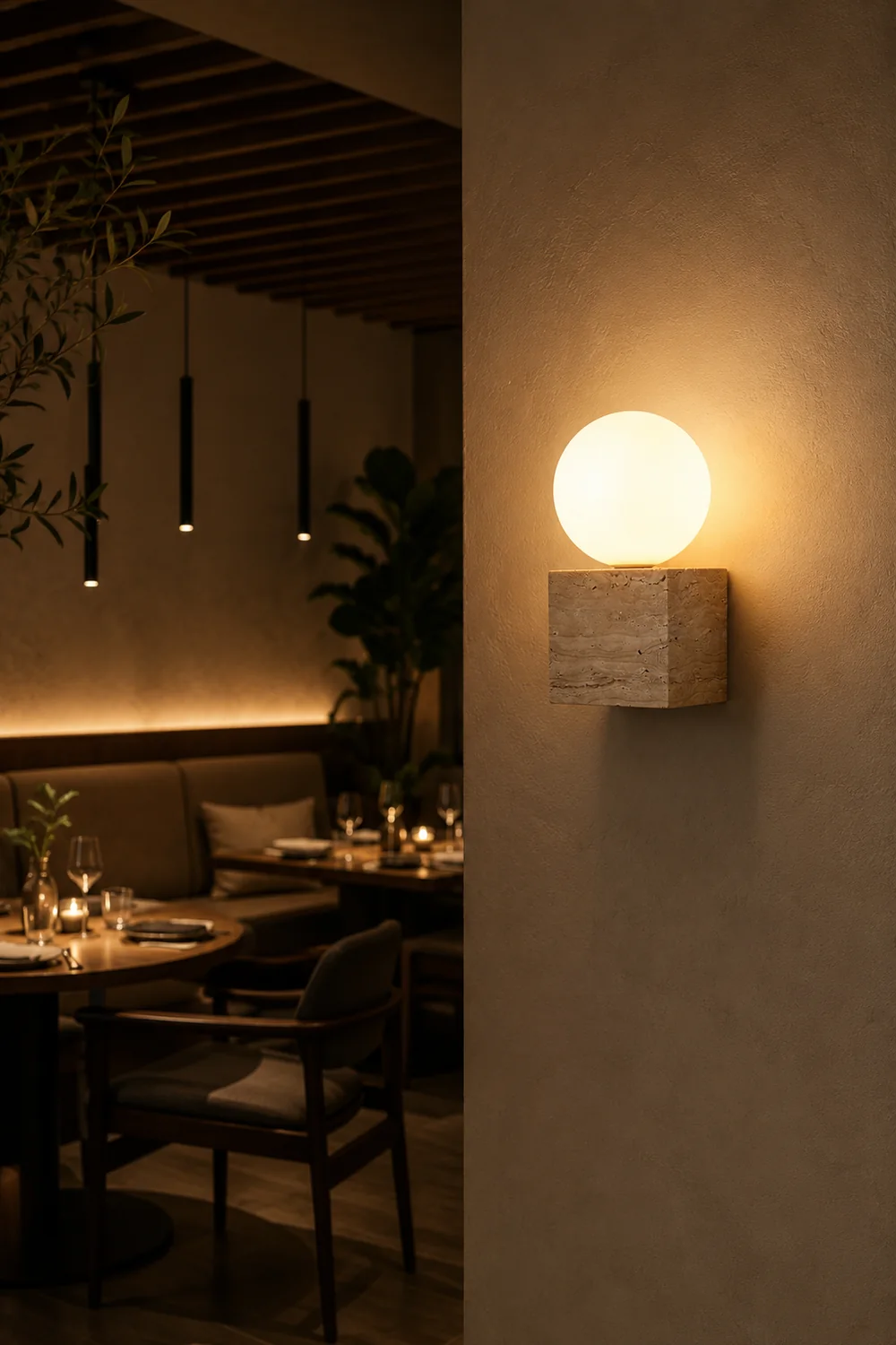Cube Stone Wall Lamp - Lumpaz