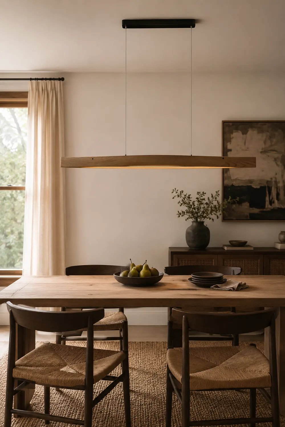 Horizon Linear Wood Pendant Lamp - Lumpaz