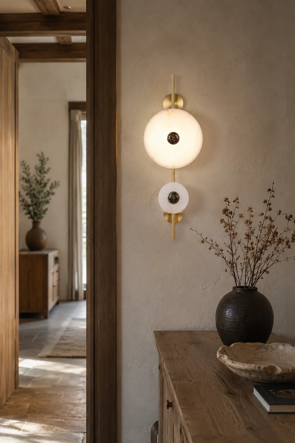 Alabaster Eclipse Wall Light - Lumpaz