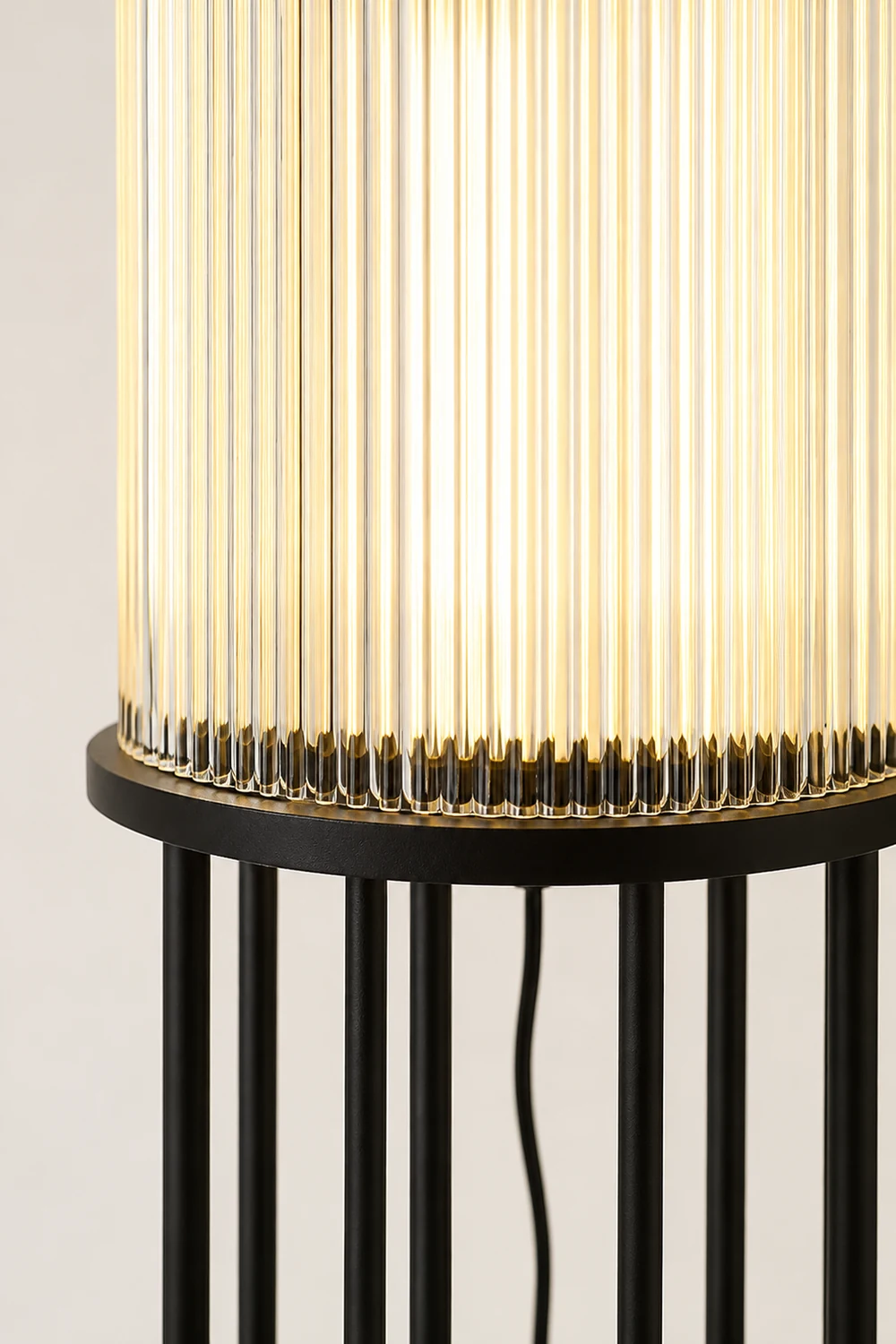 Line Glass Lantern Solar Floor Lamp - Lumpaz