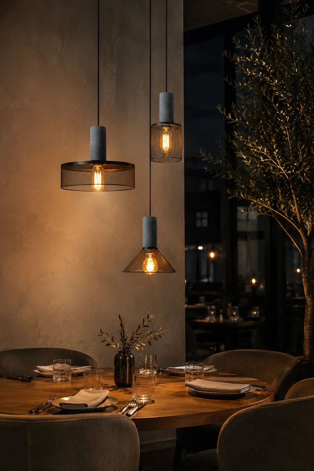 Cement Mesh Pendant Light - Lumpaz