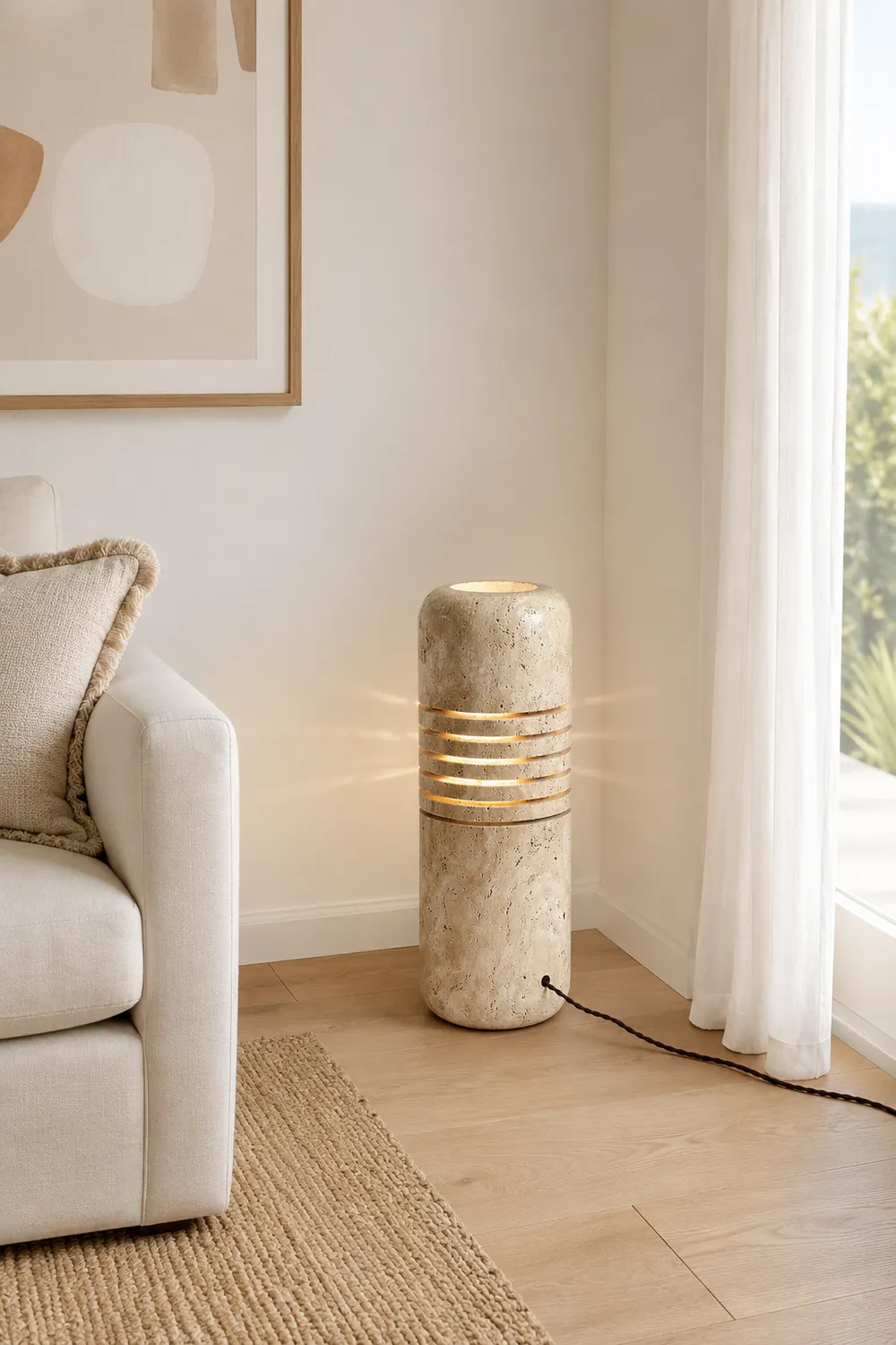 Big Stone Bucket Floor Lamp - Lumpaz