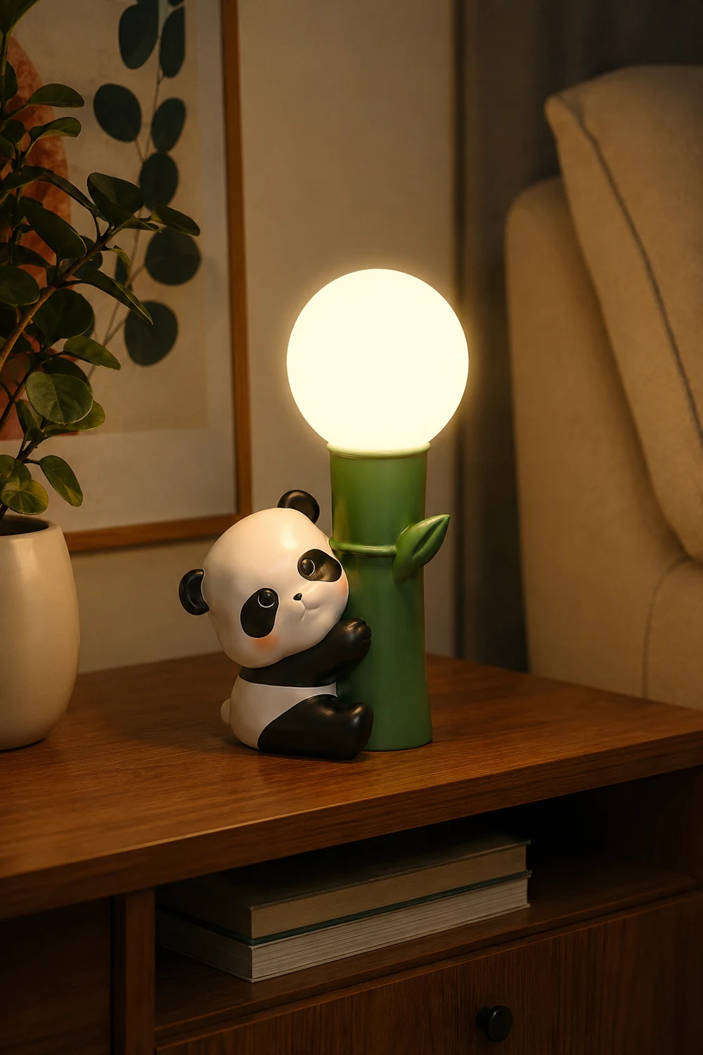 Panda Bamboo Table Lamp - Lumpaz