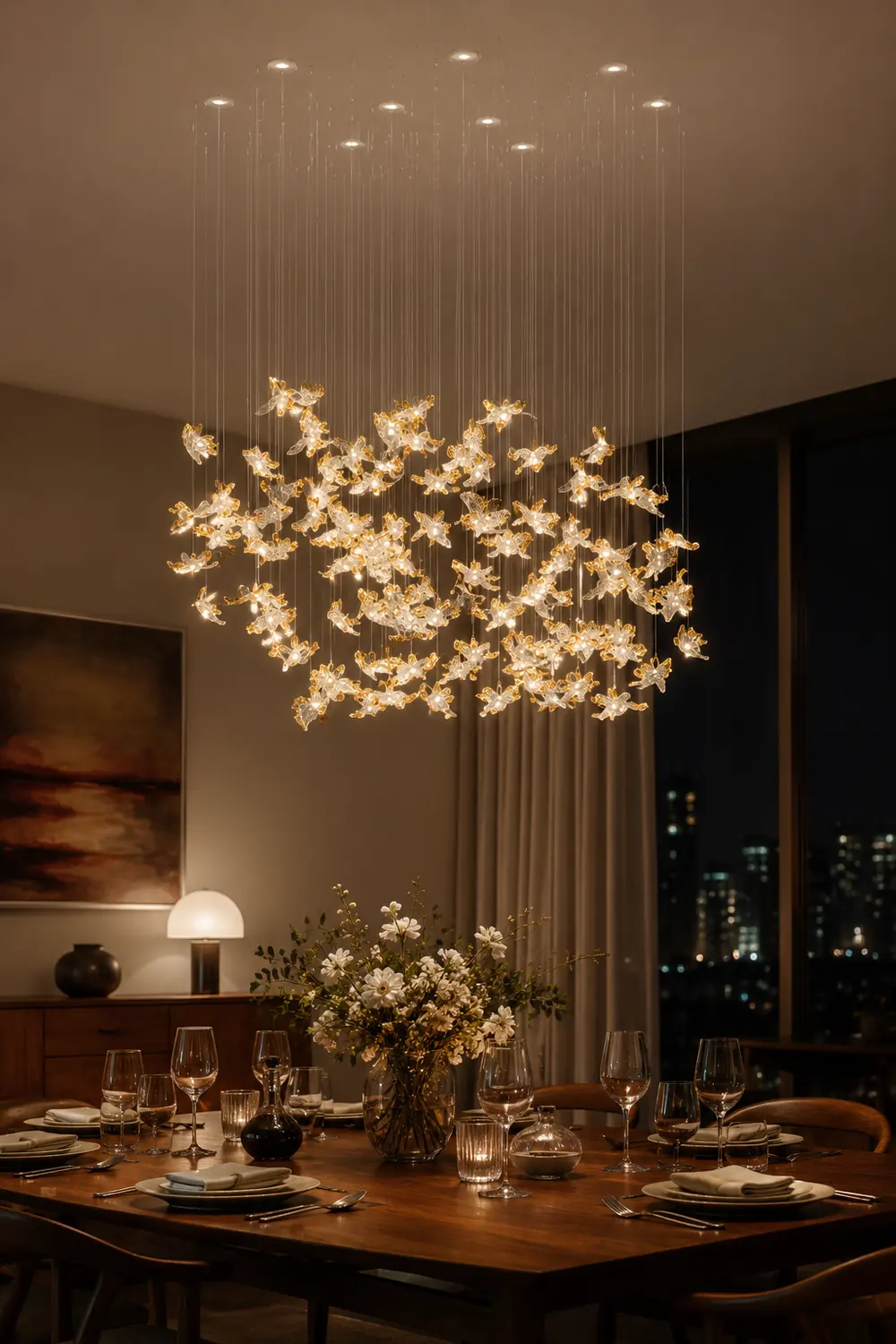 Frosted Petals Frozen Chandelier - Lumpaz