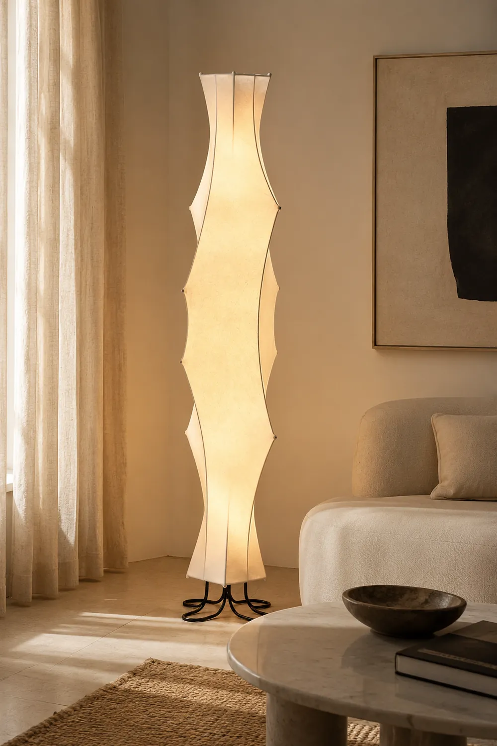Twist Silk Floor Lamp - Lumpaz