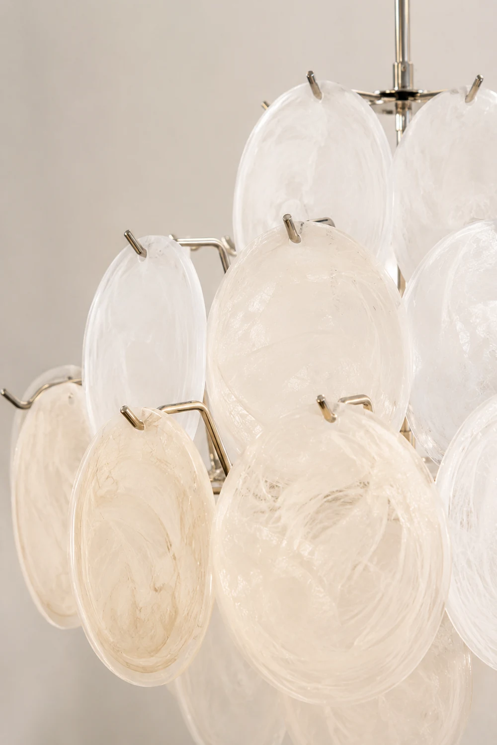 Isadora Murano White Disc Chandelier - Lumpaz