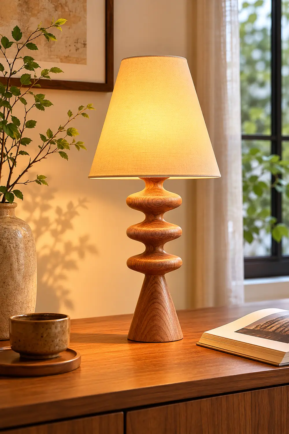 Ripple Wood Table Lamp - Lumpaz