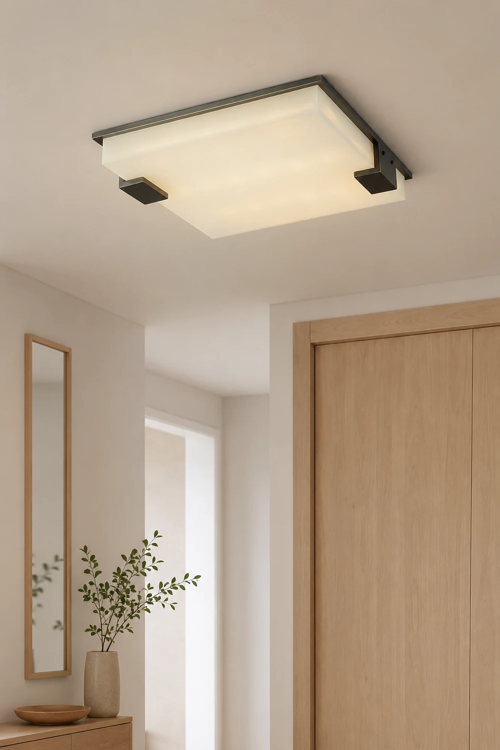 Square Alabaster Ceiling Lamp - Lumpaz