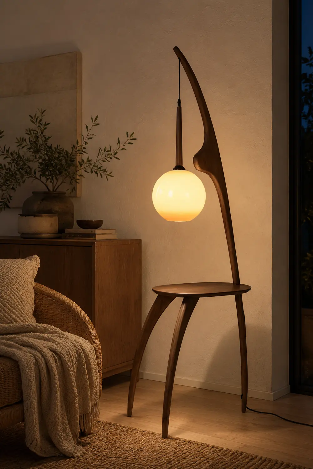 Curved Mantis Arm Floor Lamp - Lumpaz