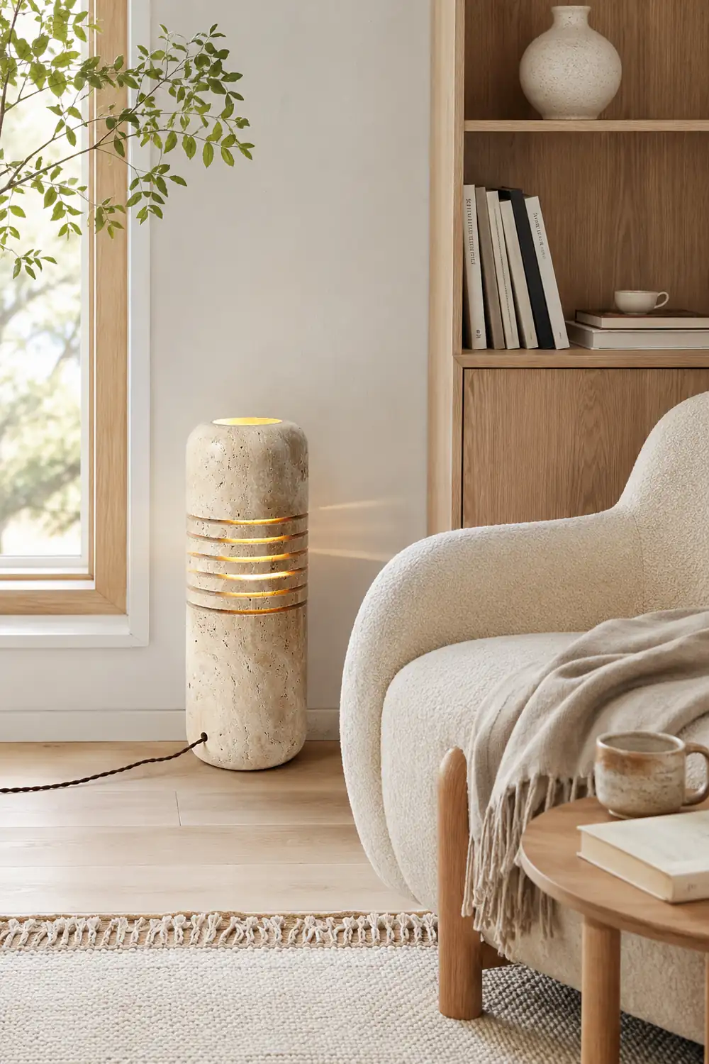 Big Stone Bucket Floor Lamp - Lumpaz