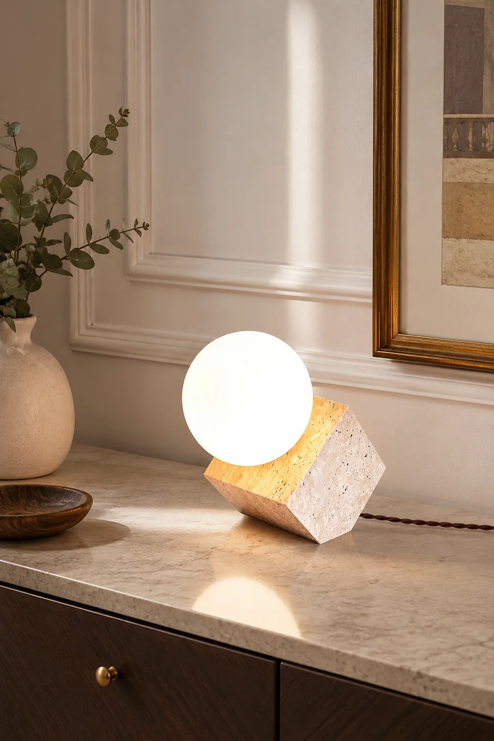 Cube Stone Table Lamp - Lumpaz
