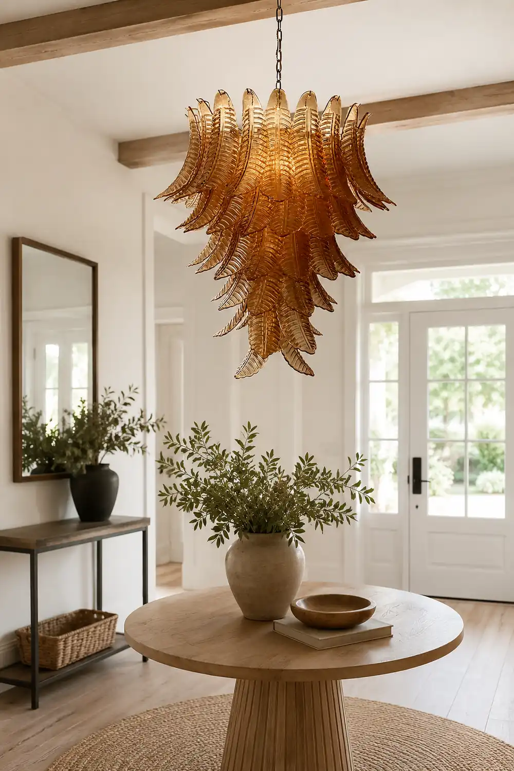 Amber Leaf Cascade Chandelier - Lumpaz