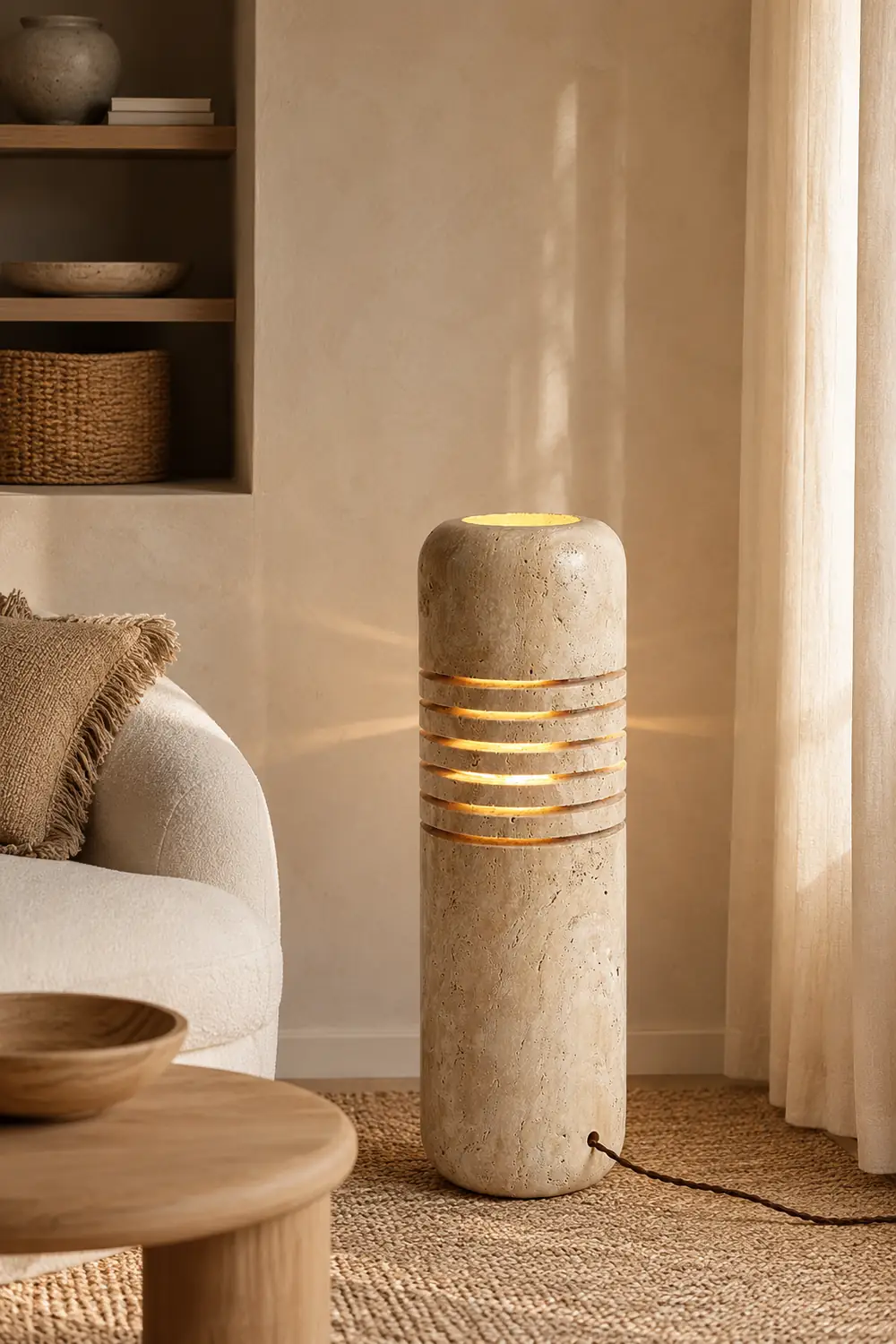 Big Stone Bucket Floor Lamp - Lumpaz