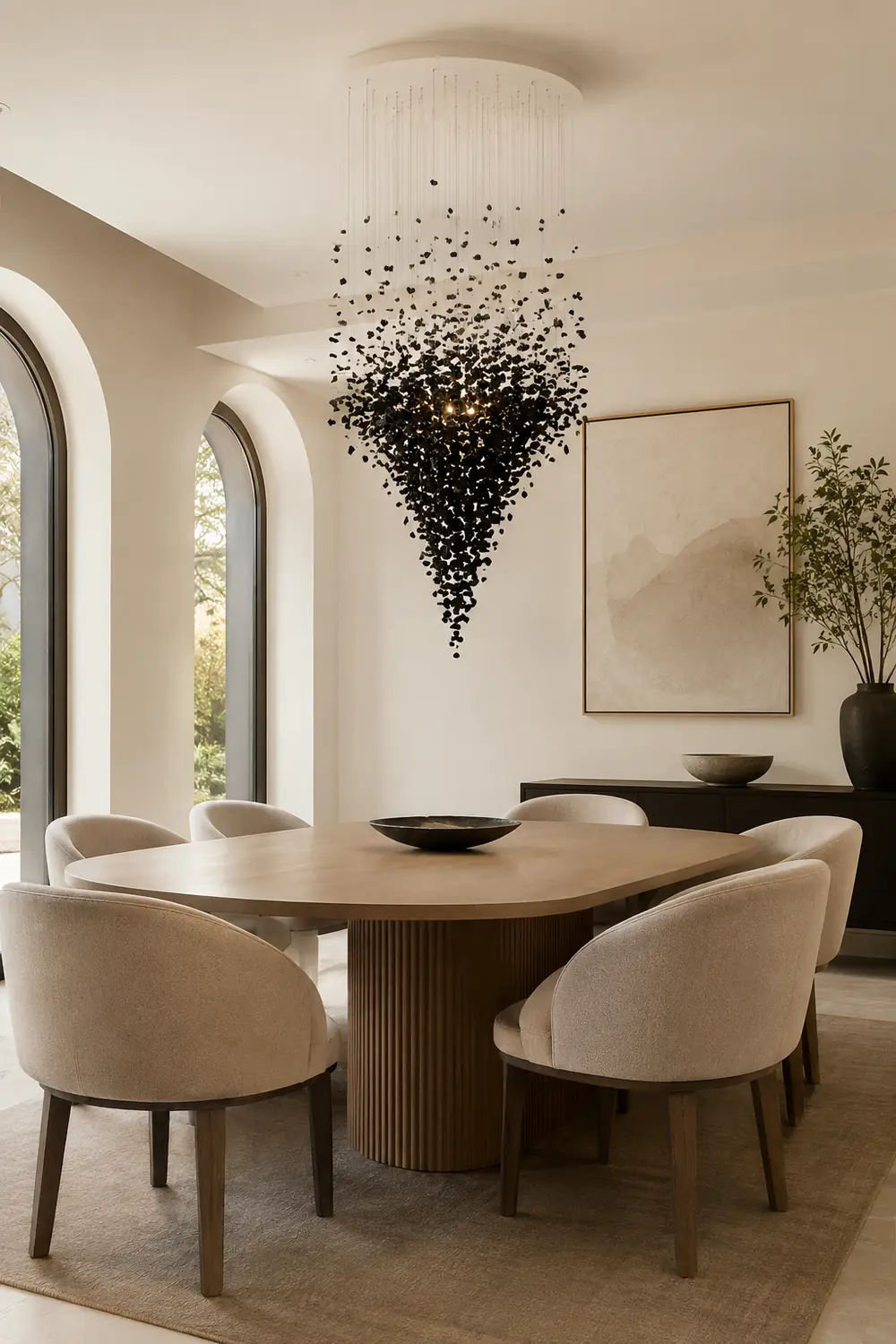 Charcoal Shape Hourglass Chandelier - Lumpaz