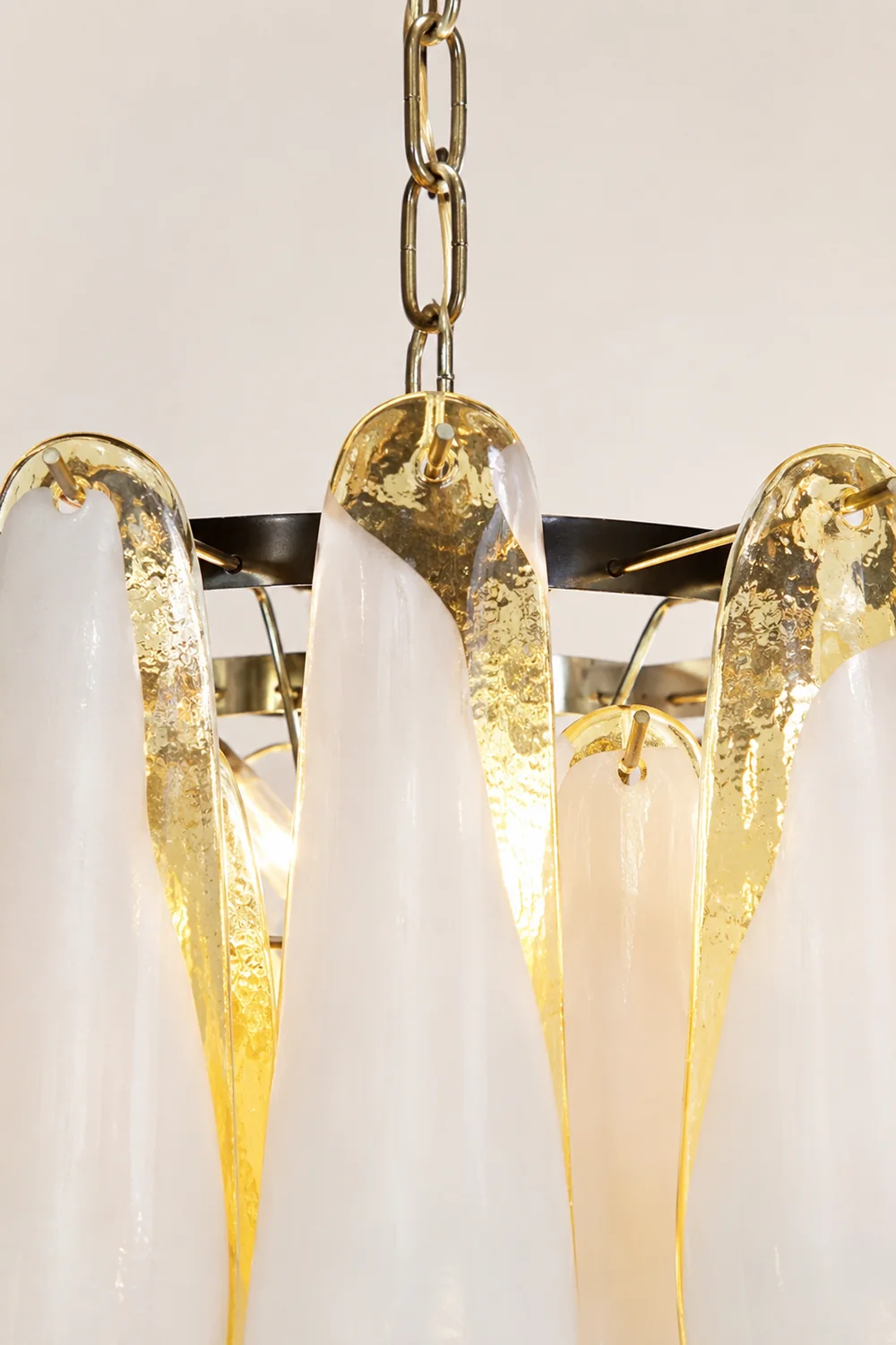 Amber Glass Murano Petals Chandelier - Lumpaz