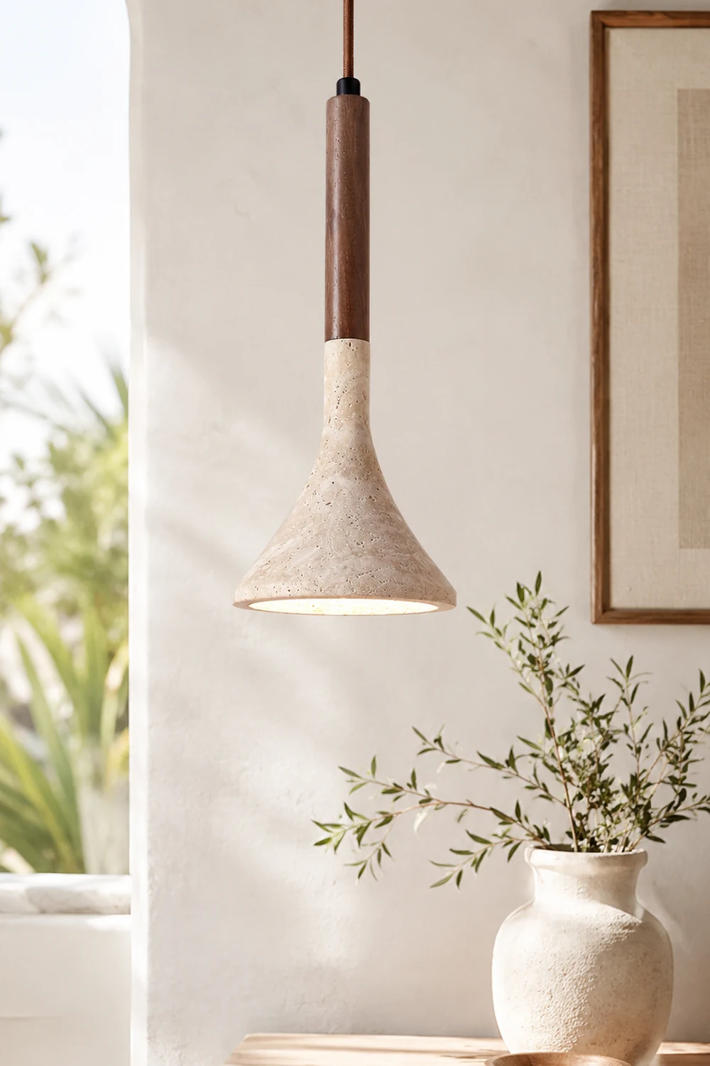 Aplomb Travertine Pendant Lamp - Lumpaz