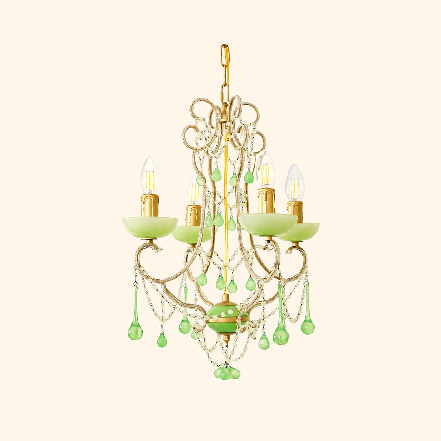 Murano Green Drops Chandelier - Lumpaz