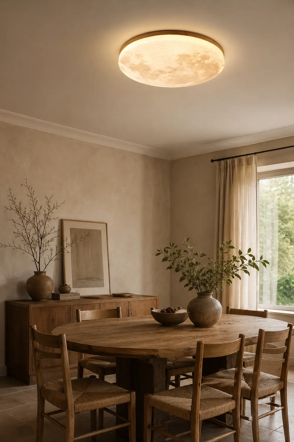 Creative Round Moon LED Ceiling Light - Lumpaz