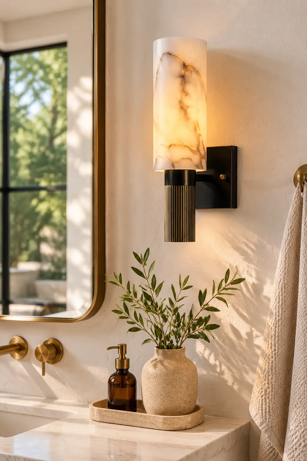 Torch Alabaster Wall Lamp - Lumpaz