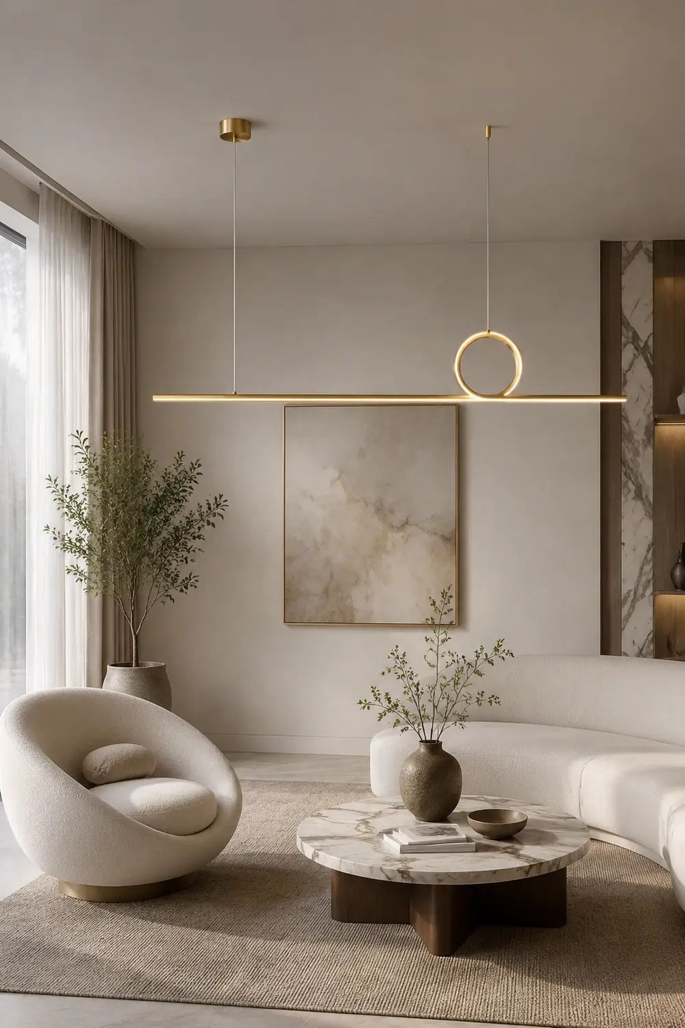 Centre Loop Linear Pendant Lamp - Lumpaz