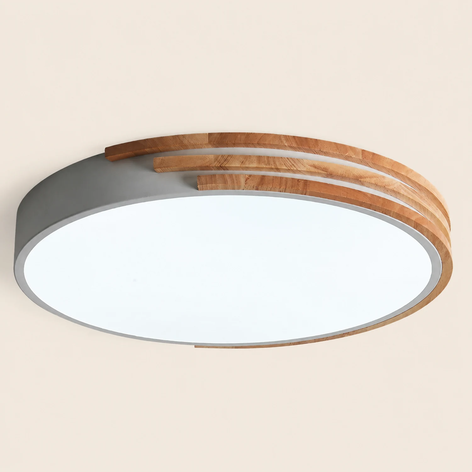 Round LED Dimmable Wood Ceiling Lamp - Lumpaz