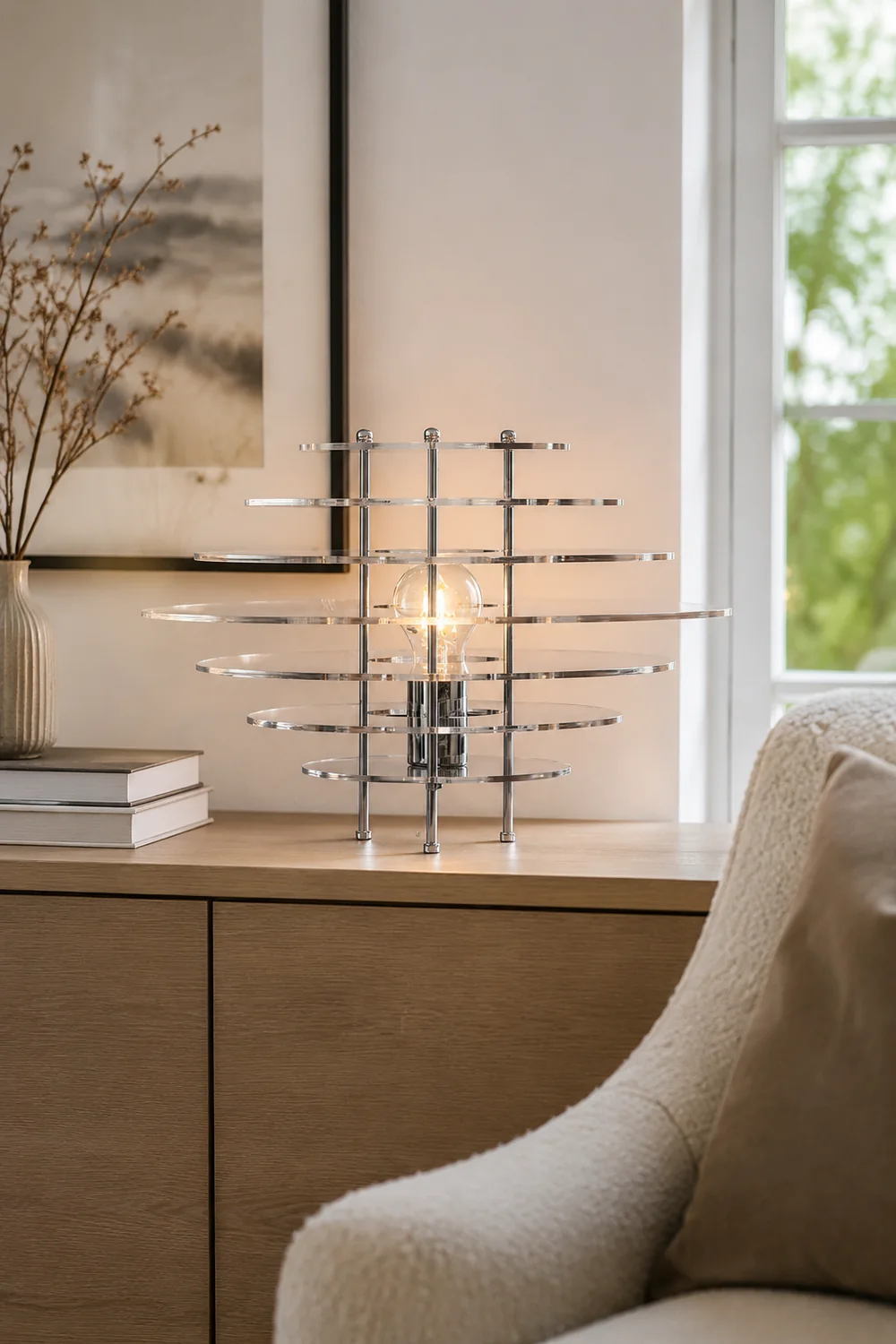 Saturn Chrome Table Lamp - Lumpaz