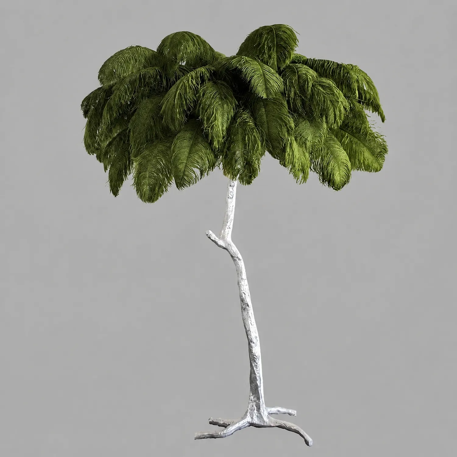 Ostrich Feather Brass Floor Lamp - Lumpaz