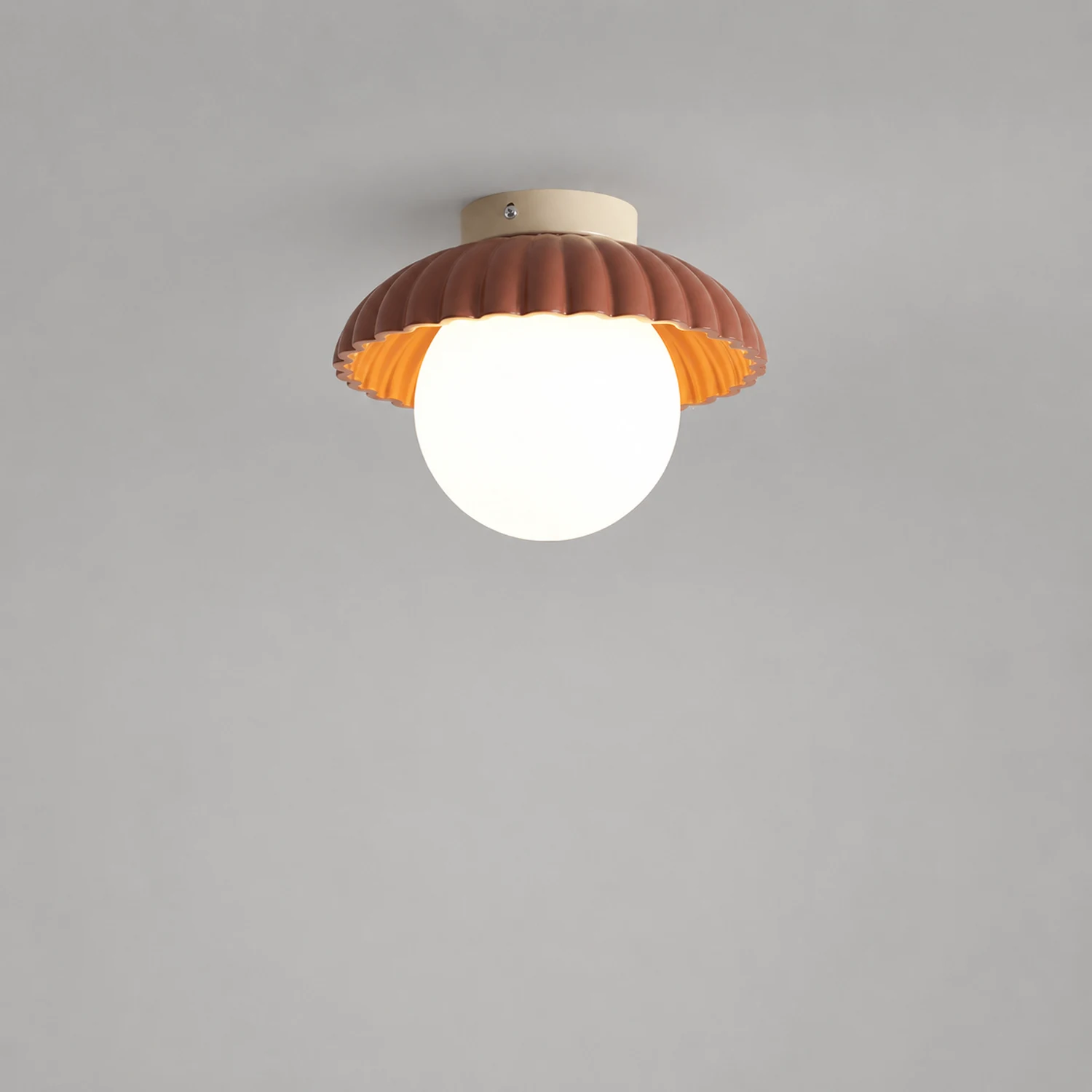 French Creamy Glass Stained Ceiling Light - Lumpaz