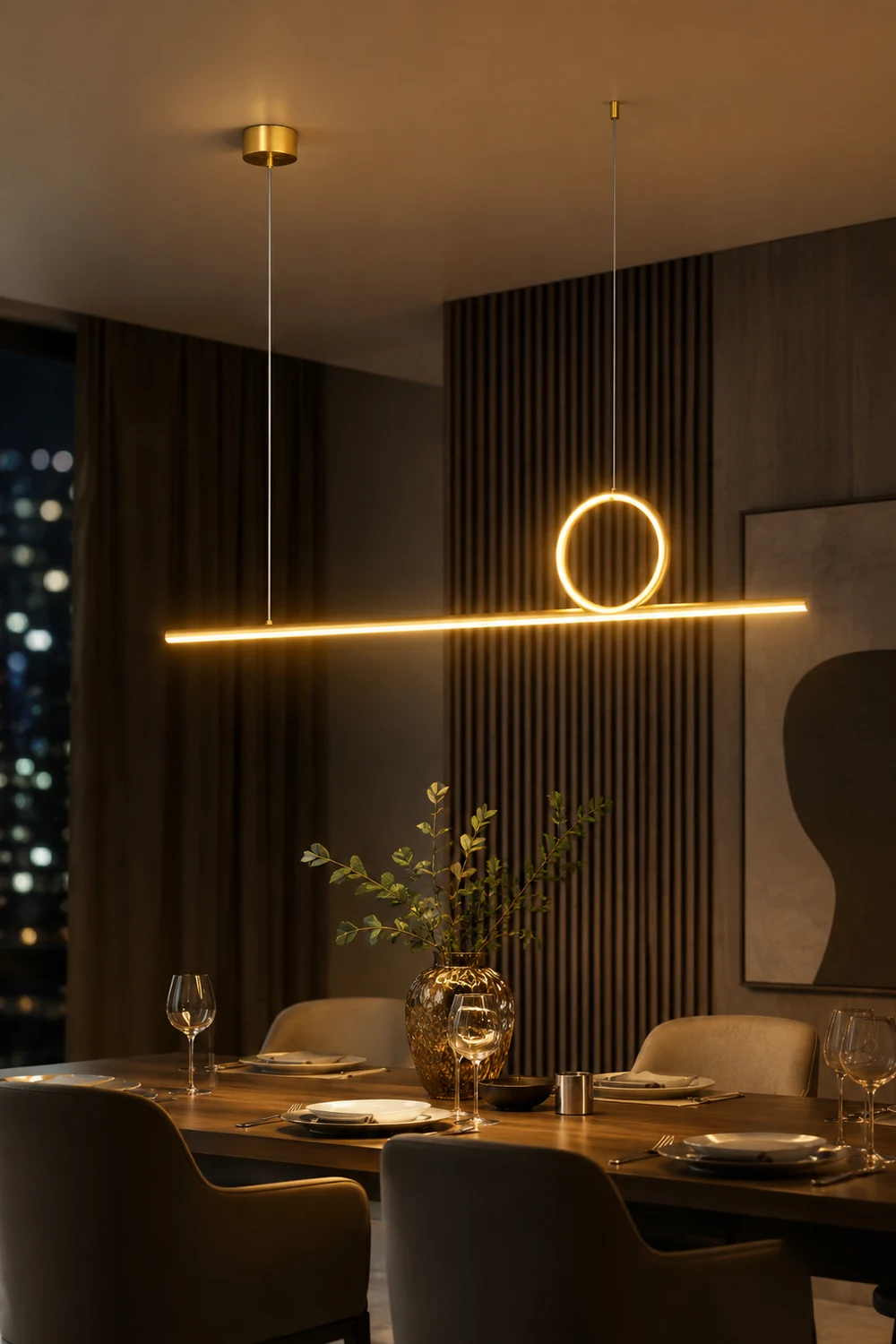 Centre Loop Linear Pendant Lamp - Lumpaz