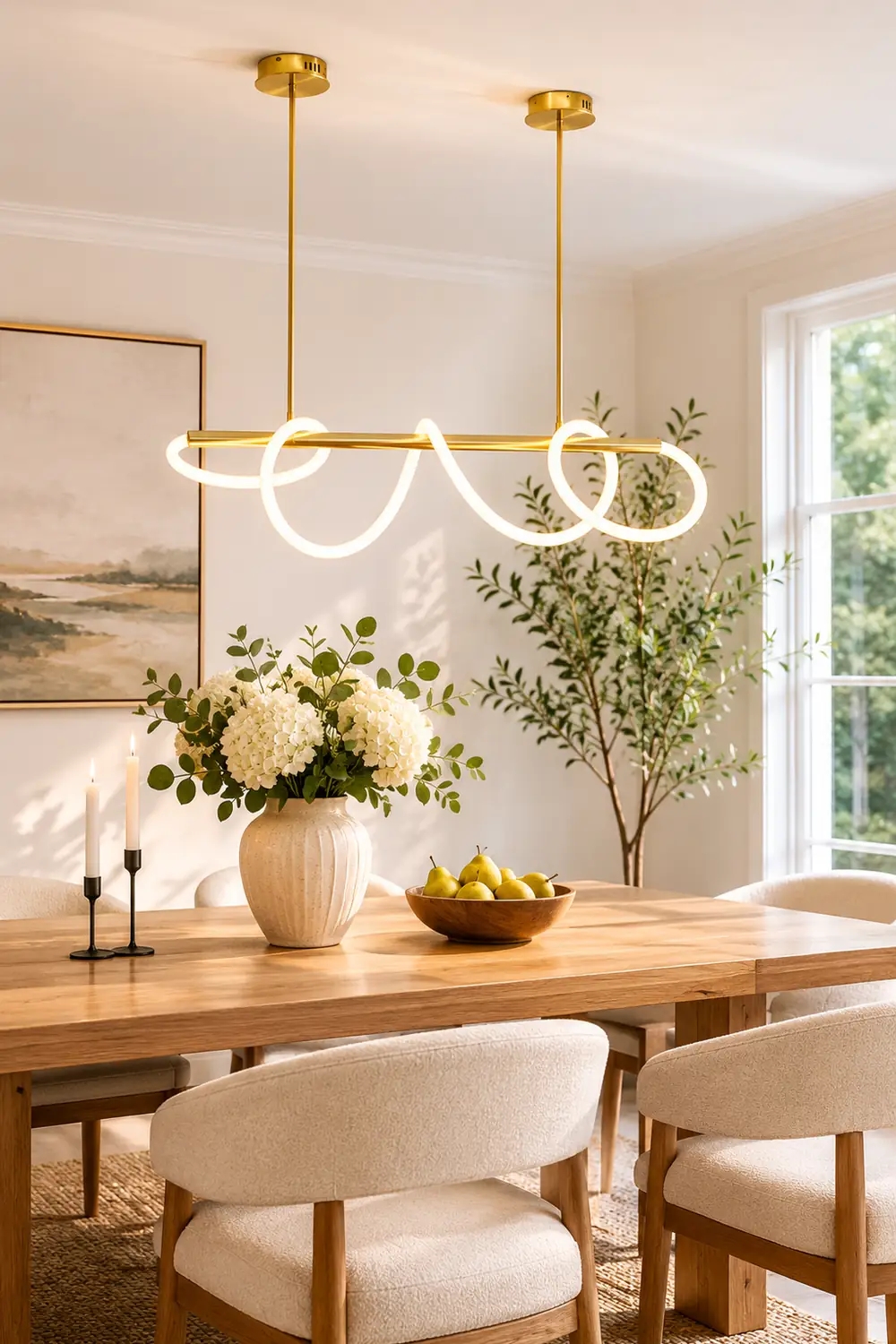 Serpentine Glow Gold Chandelier - Lumpaz
