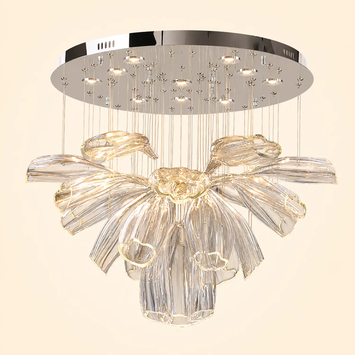 Glass Lotus Chandelier - Lumpaz