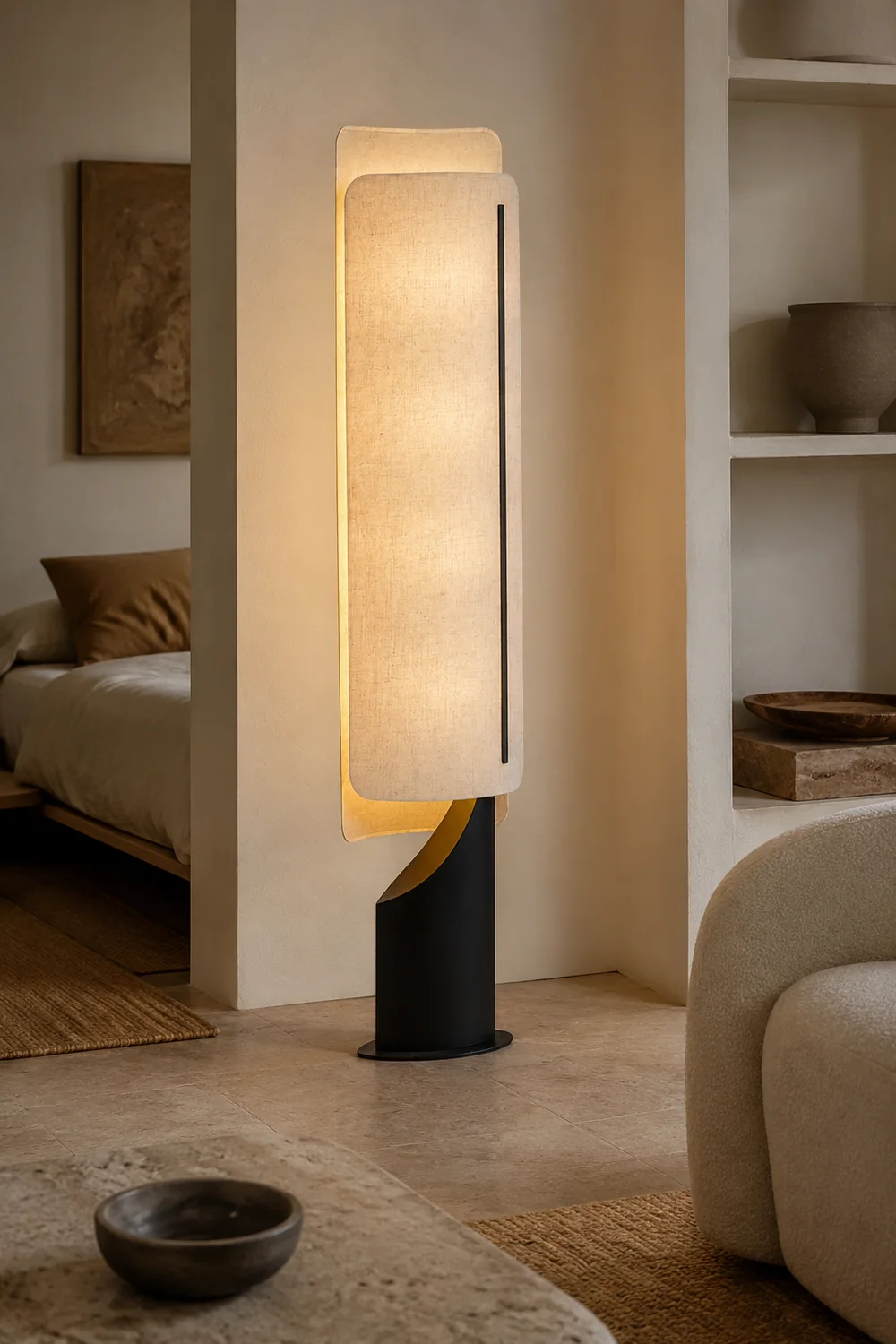 Barrier Linen Floor Lamp - Lumpaz