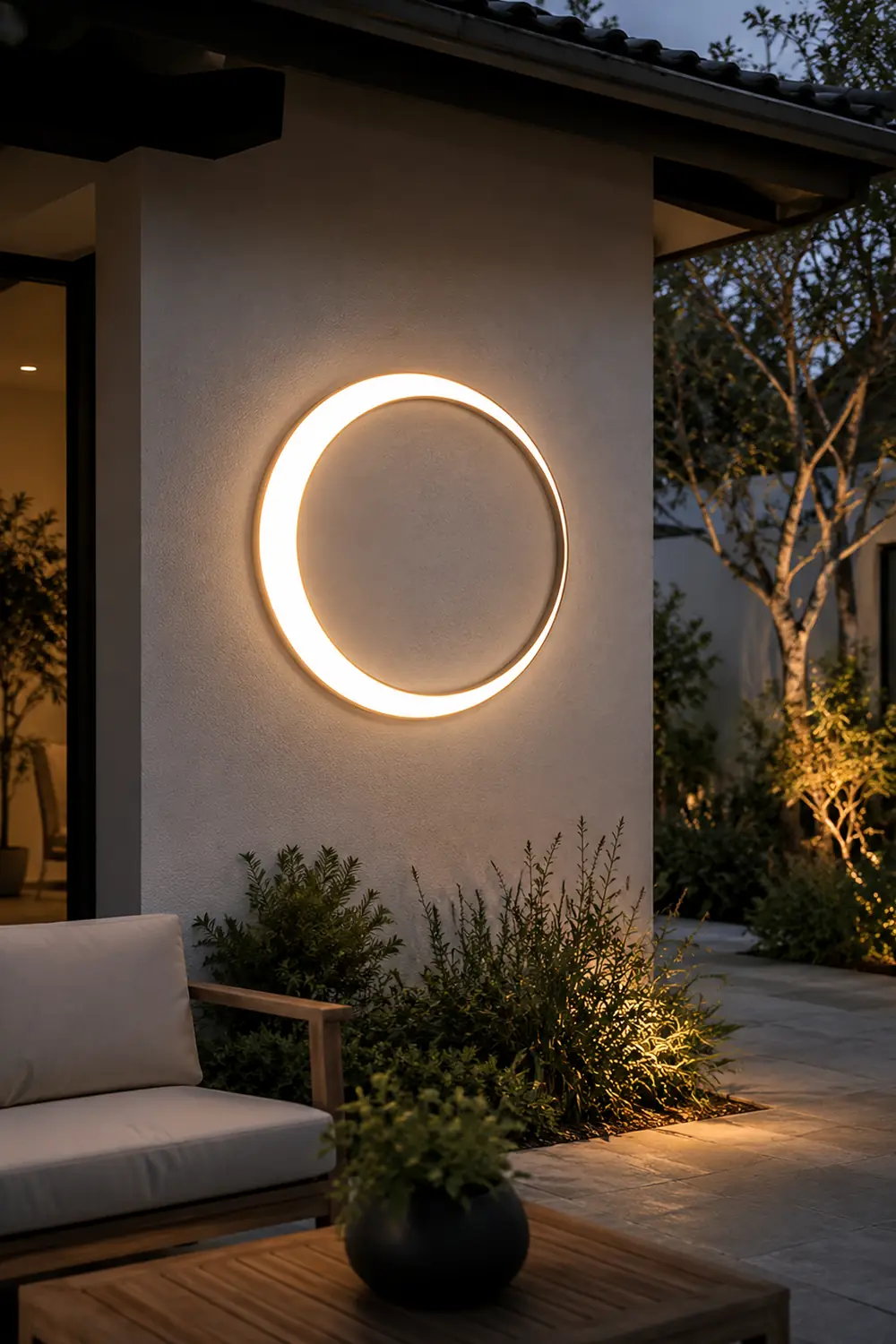 Moon Solar Outdoor Wall Lamp - Lumpaz