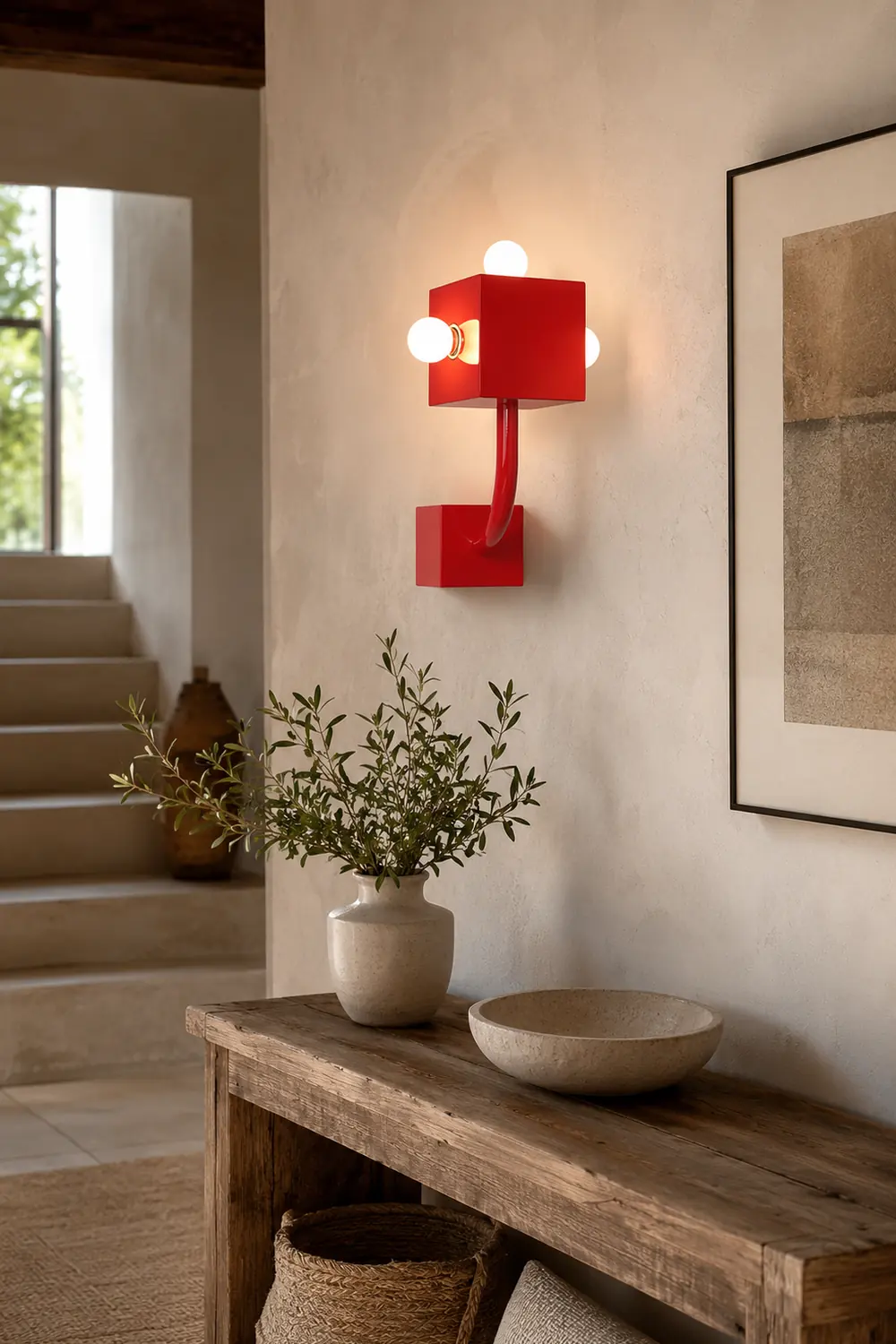 Red Cube Wall Lamp - Lumpaz