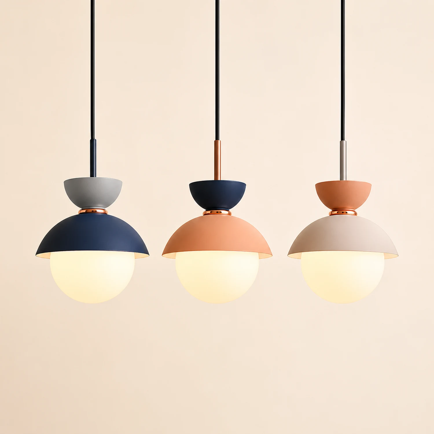 Macaroon Double Heads Metal Pendant Light - Lumpaz