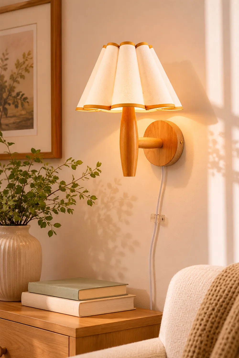 Vintage Fluted Plug In Wall Lamp - Lumpaz