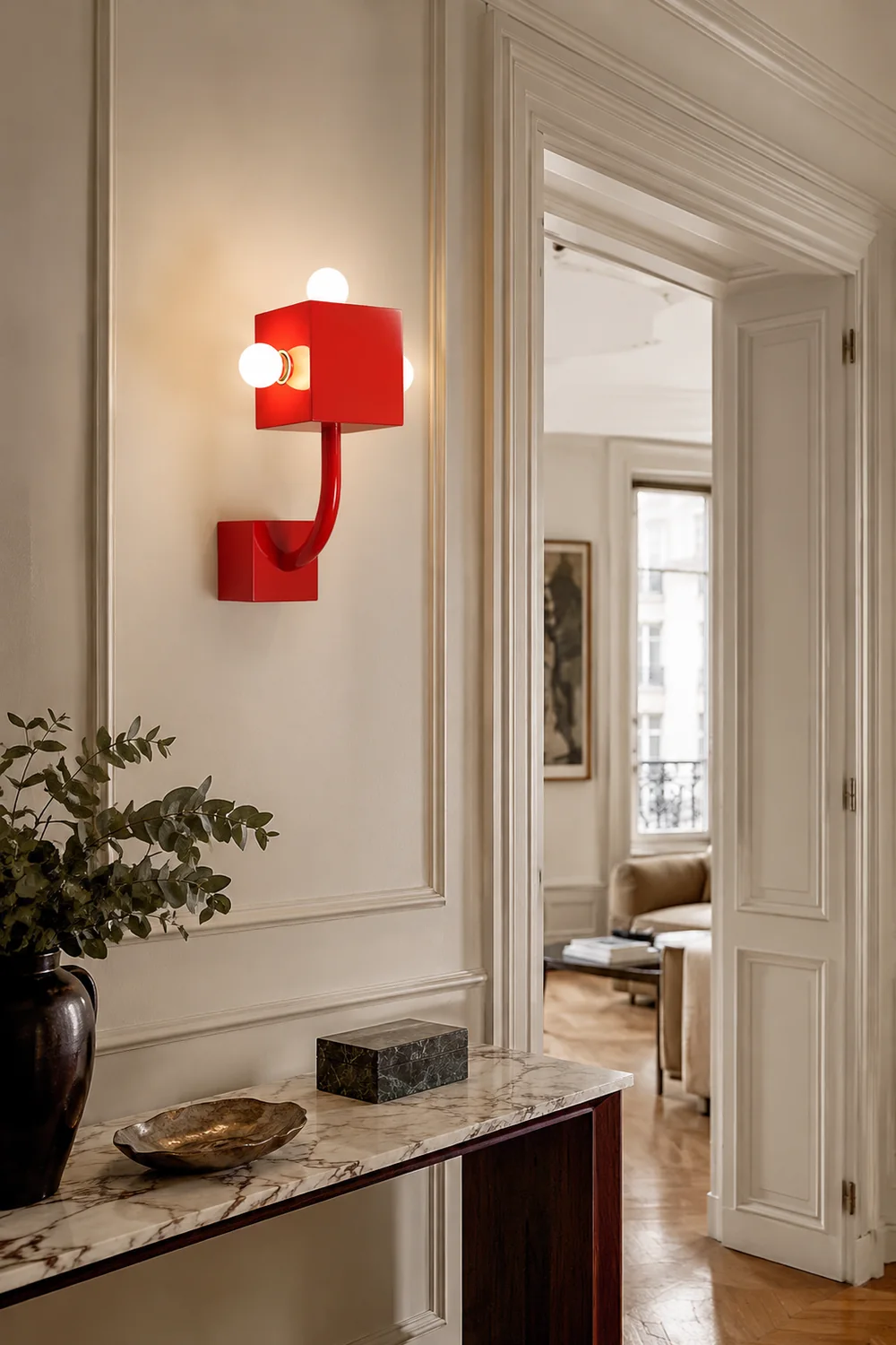 Red Cube Wall Lamp - Lumpaz
