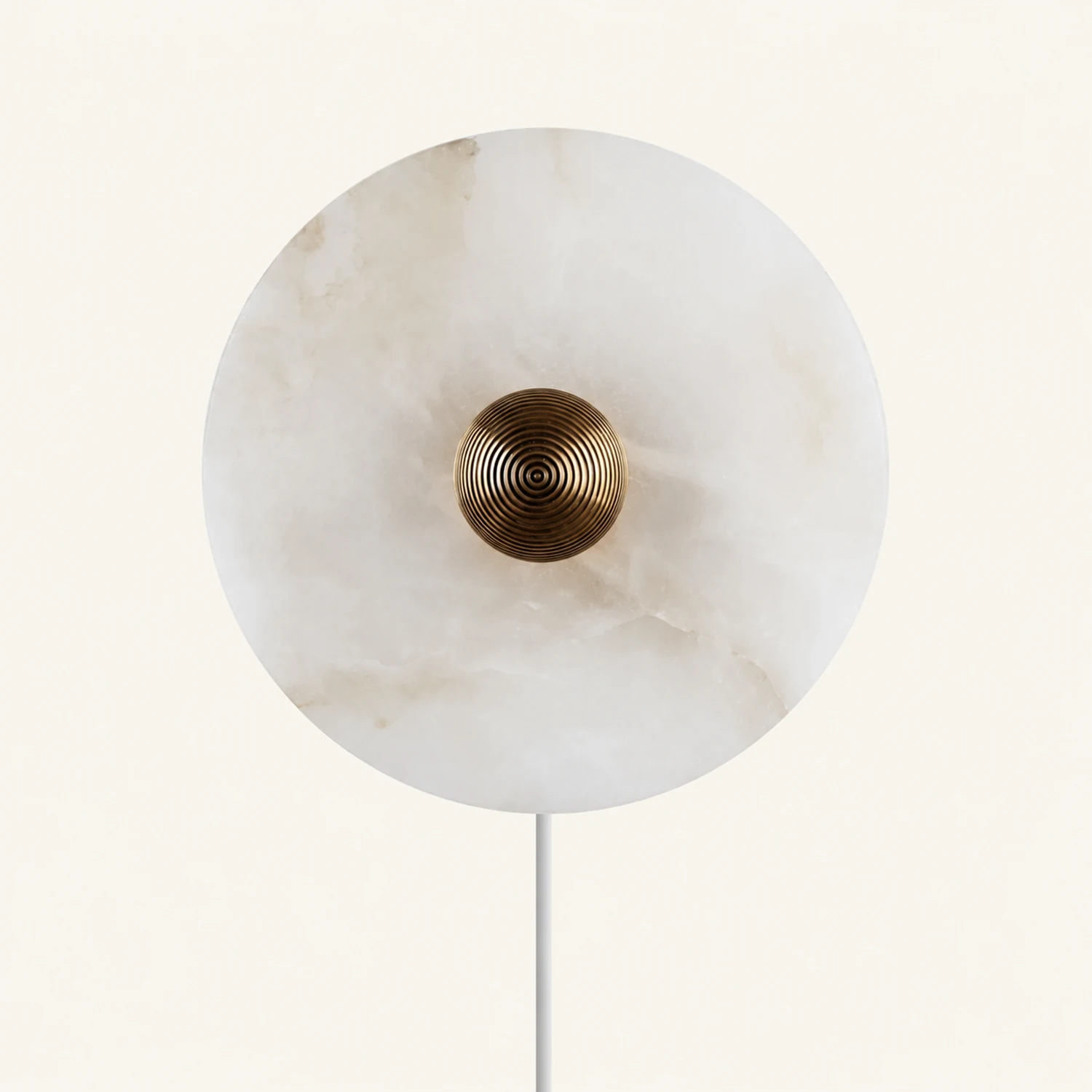 Round Alabaster Plug In Wall Lamp - Lumpaz