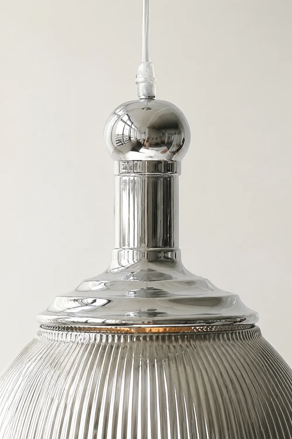 Ribbed Chrome Pendant Lamp - Lumpaz