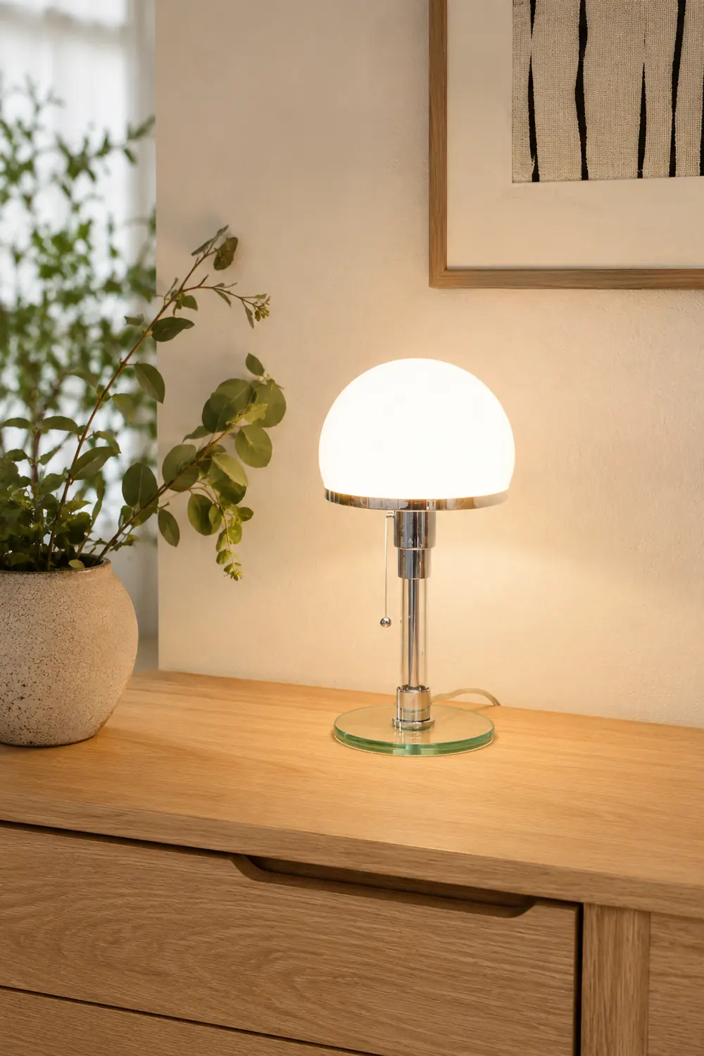 Hemispherical Chrome Table Lamp - Lumpaz