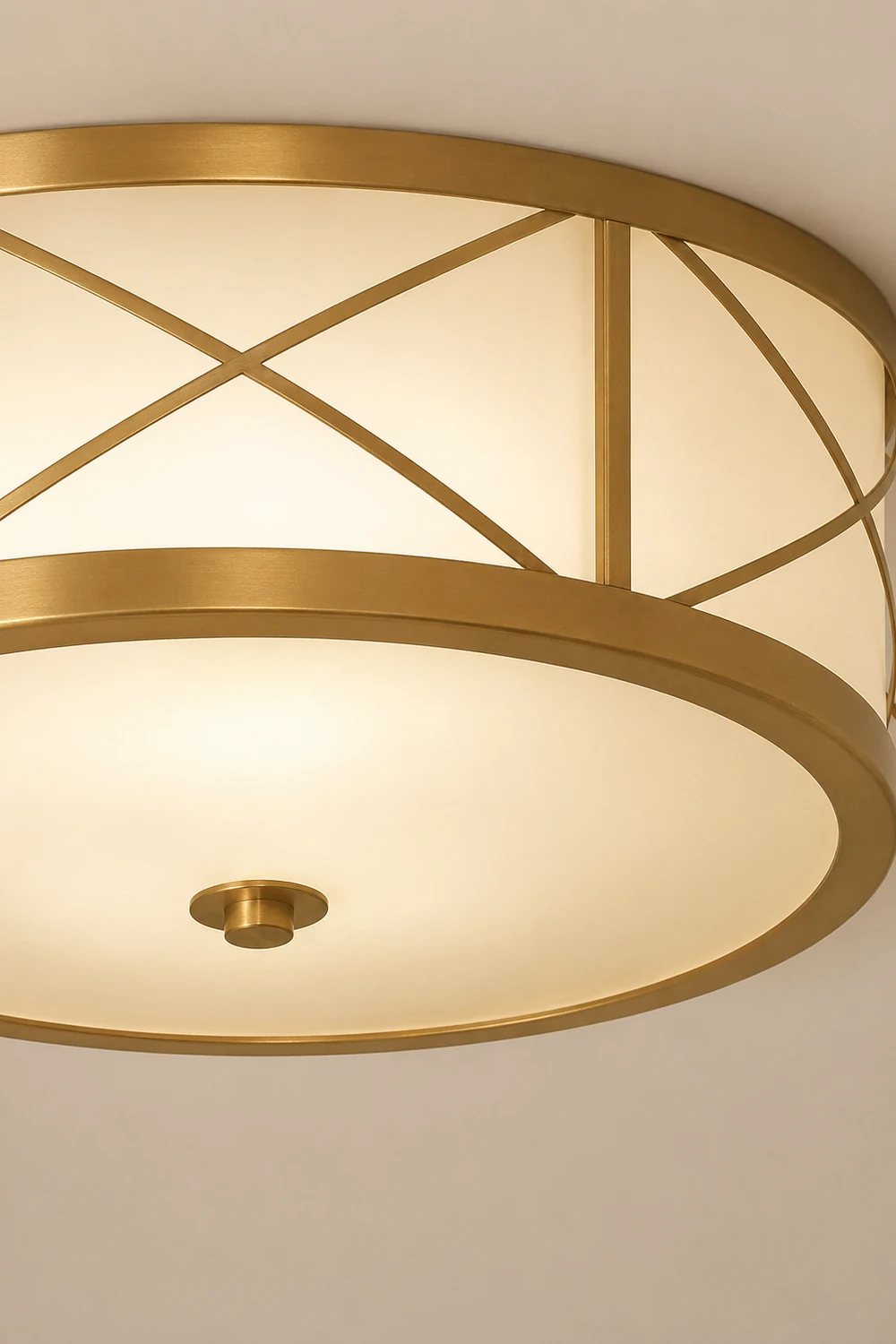 Antique Geometry Glass Drum Ceiling Light - Lumpaz