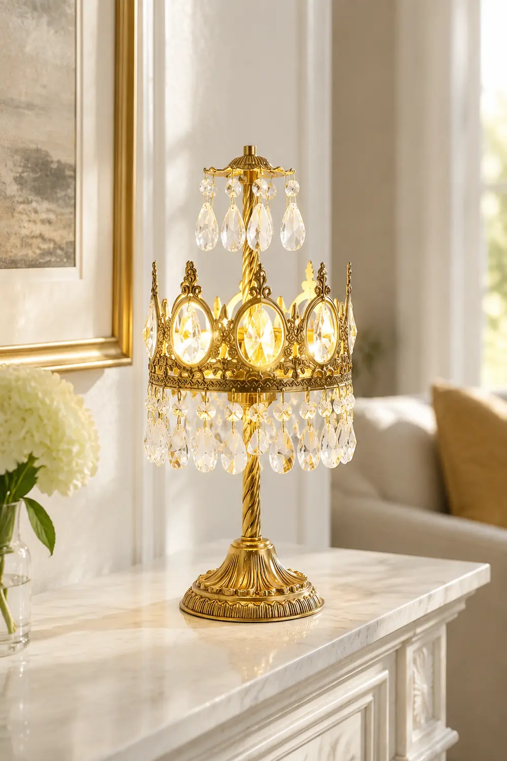 Vintage Crystal Table Lamp - Lumpaz