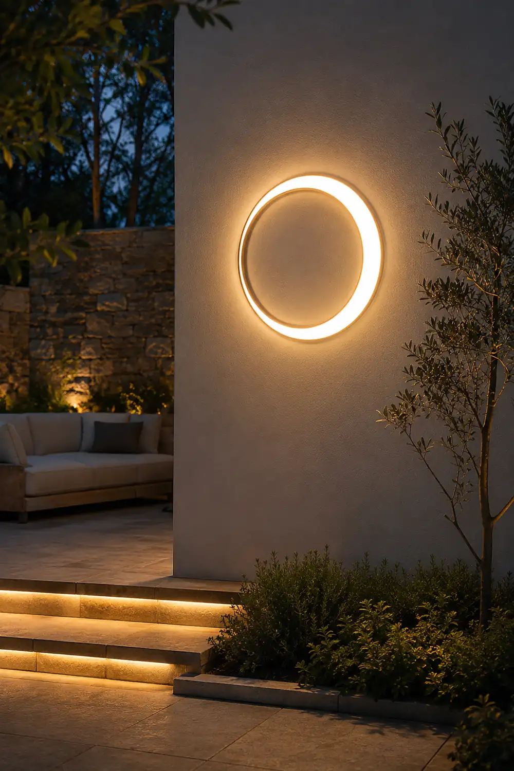 Moon Solar Outdoor Wall Lamp - Lumpaz